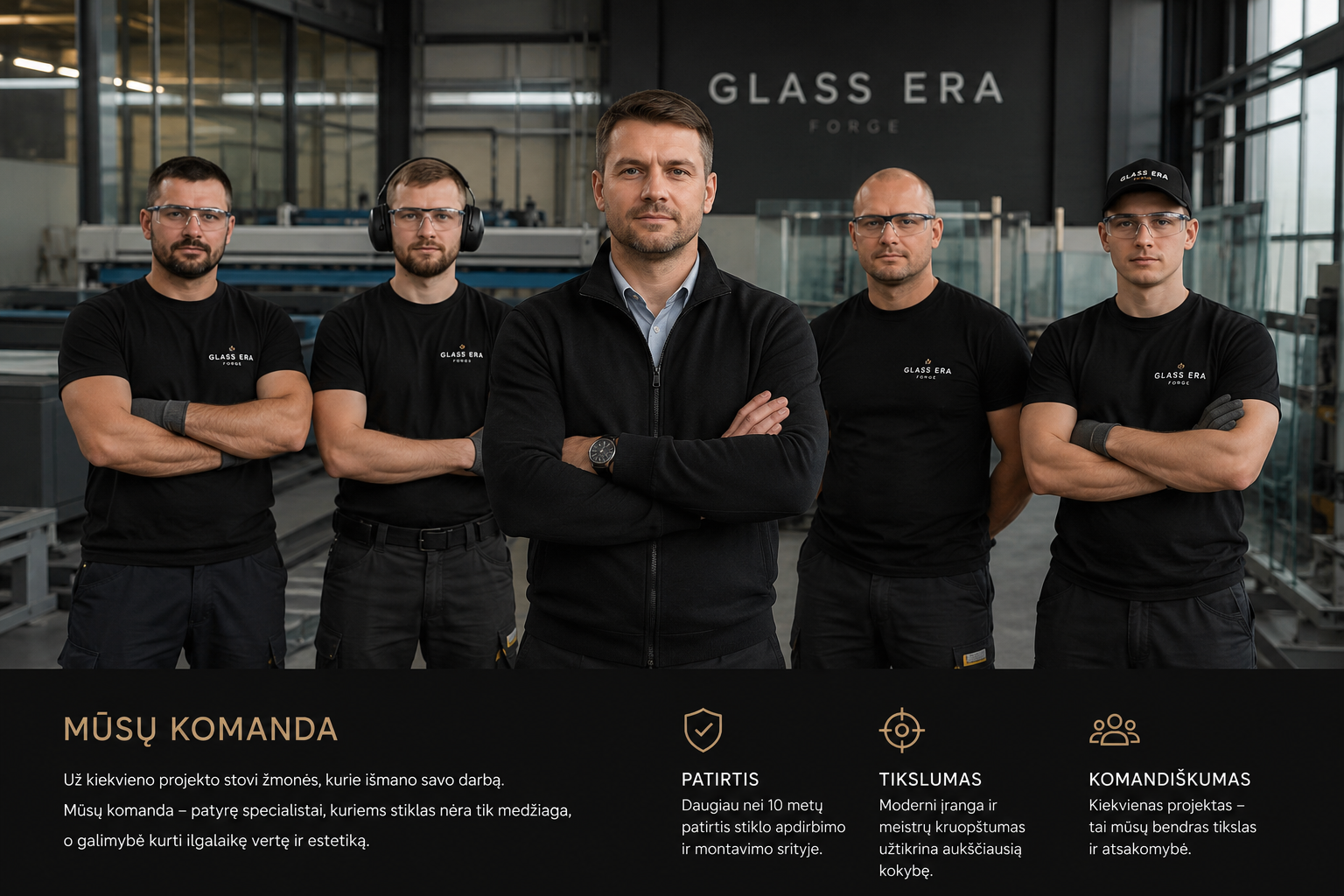Glass Era komanda gamybos ceche